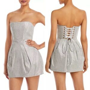 BRONX AND BANCO / NWT Strapless Crystal Embellished Mini Dress